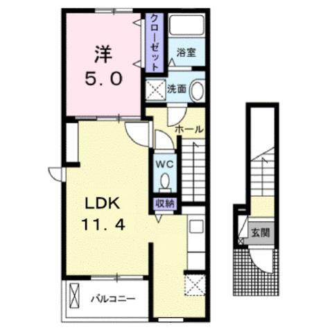 広島県福山市大門町４ 大門駅 1LDK アパート 賃貸物件詳細