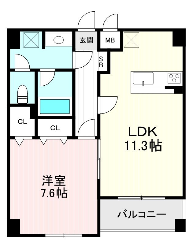 福岡県福岡市西区内浜２ 姪浜駅 1LDK マンション 賃貸物件詳細