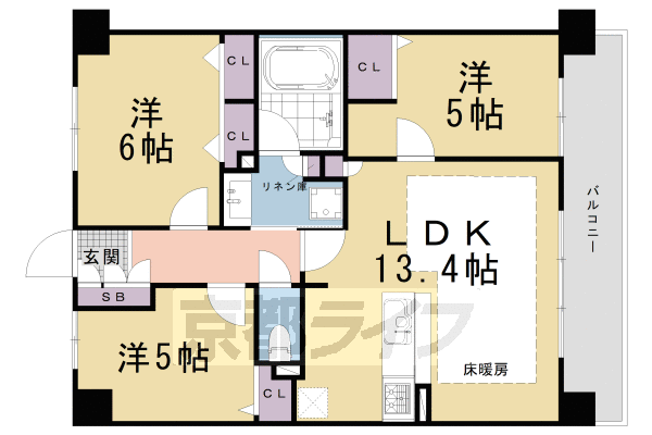 京都府京都市下京区観喜寺町 梅小路京都西駅 3LDK マンション 賃貸物件詳細