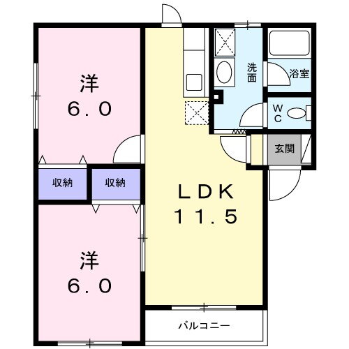プリオール１２６ 2階 2LDK 賃貸物件詳細