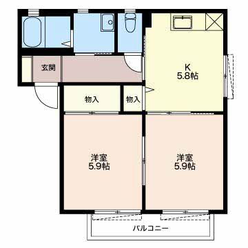 静岡県浜松市中央区篠原町 高塚駅 2K アパート 賃貸物件詳細