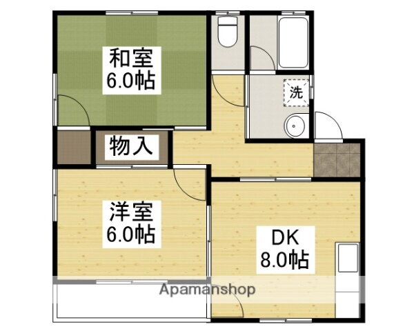 広島県福山市東手城町１ 東福山駅 2DK アパート 賃貸物件詳細