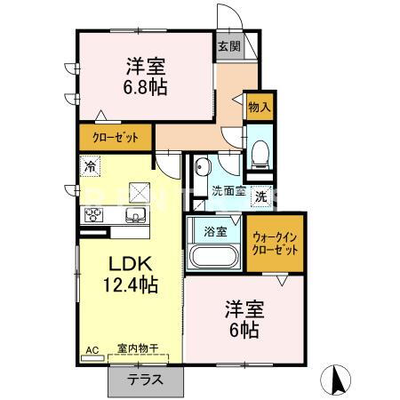 愛知県稲沢市横地４ 国府宮駅 2LDK アパート 賃貸物件詳細