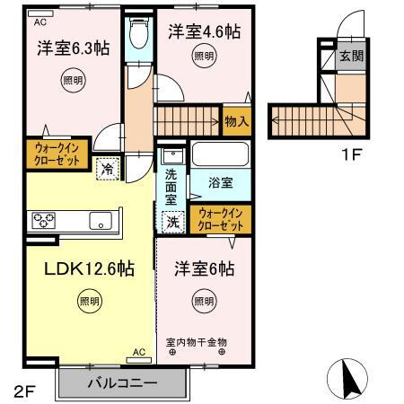 福岡県久留米市三潴町玉満 犬塚駅 2LDK アパート 賃貸物件詳細