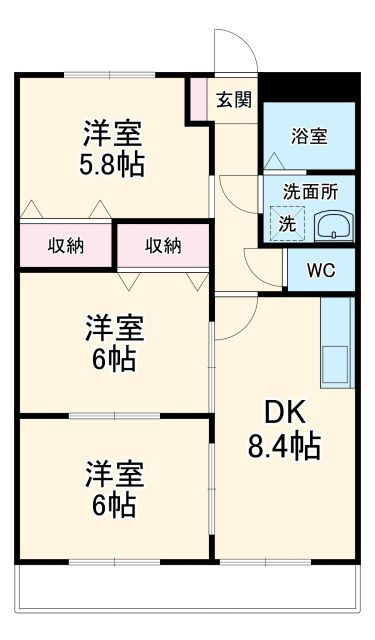 岐阜県各務原市鵜沼台８ 新鵜沼駅 3DK アパート 賃貸物件詳細