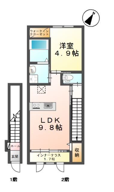 鳥取県米子市灘町３ 後藤駅 1LDK アパート 賃貸物件詳細