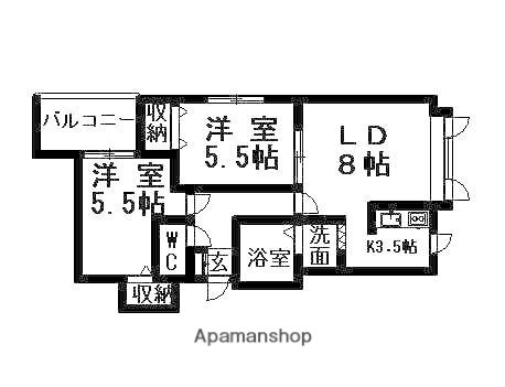 北海道札幌市清田区平岡二条５ 大谷地駅 2LDK アパート 賃貸物件詳細