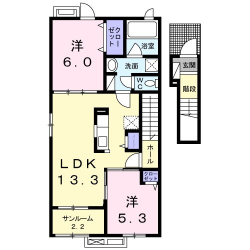 富山県富山市小杉 小杉駅 2LDK アパート 賃貸物件詳細