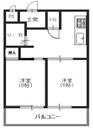有栄ビル 3階 2DK 賃貸物件詳細