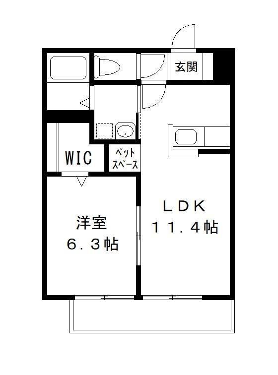 エトワールＩＩ 2階 1LDK 賃貸物件詳細