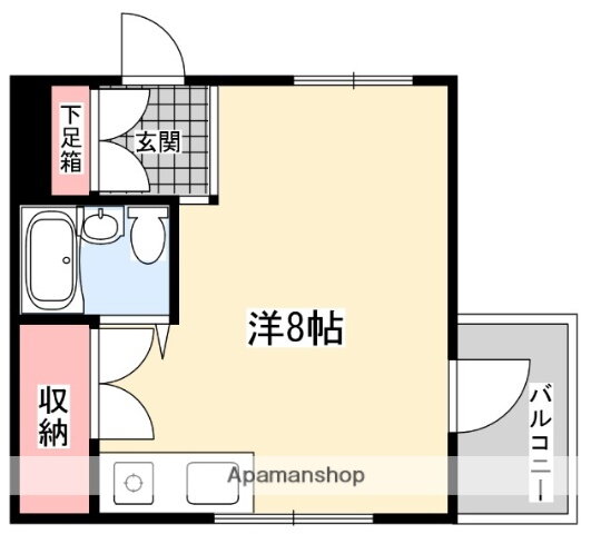 コーポニシキ 3階 ワンルーム 賃貸物件詳細
