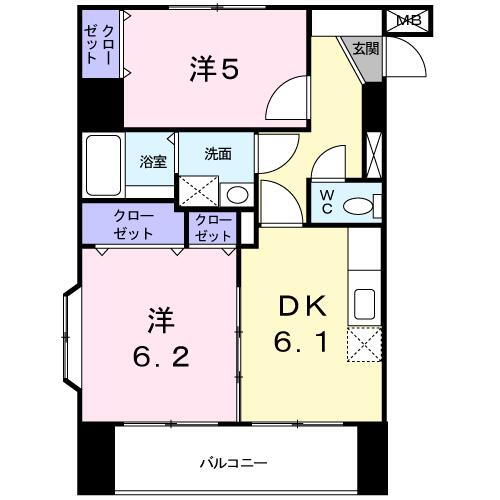 オ－レオ－ル 3階 2DK 賃貸物件詳細