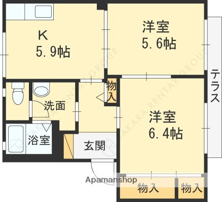 大阪府堺市中区深井中町 深井駅 2K アパート 賃貸物件詳細