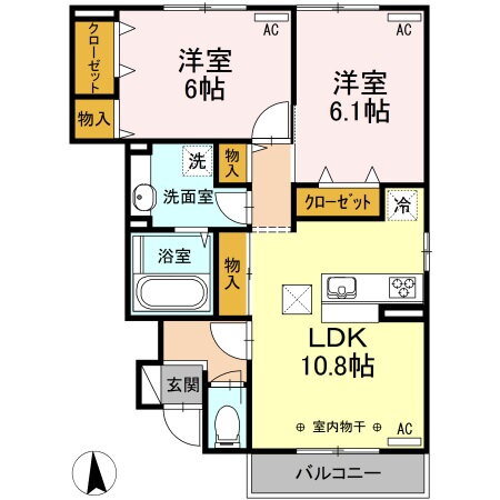 岩手県盛岡市北天昌寺町 盛岡駅 2LDK アパート 賃貸物件詳細