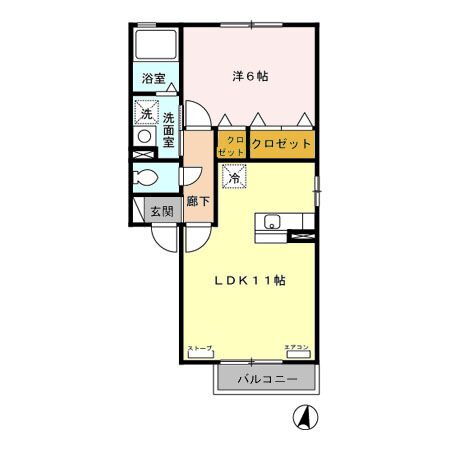 フォレット　アモール　Ａ 2階 1LDK 賃貸物件詳細