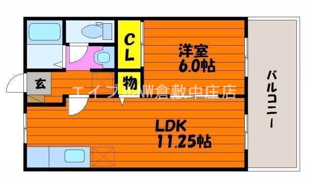 岡山県倉敷市白楽町 倉敷駅 1LDK アパート 賃貸物件詳細