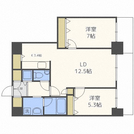 北海道札幌市北区北八条西３ 札幌駅 2LDK マンション 賃貸物件詳細