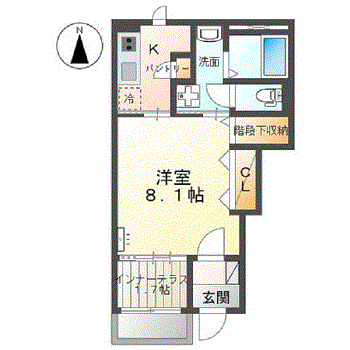 福井県福井市和田中１ 1K アパート 賃貸物件詳細