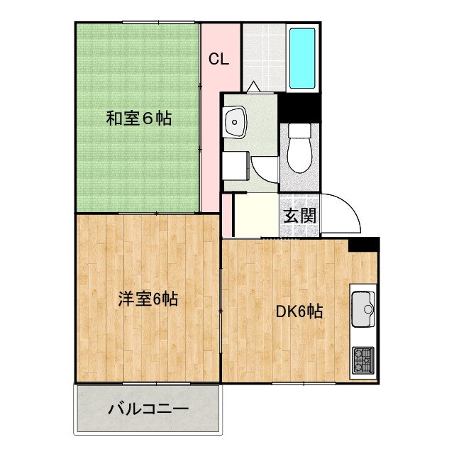広島県福山市新涯町１ 東福山駅 2DK アパート 賃貸物件詳細
