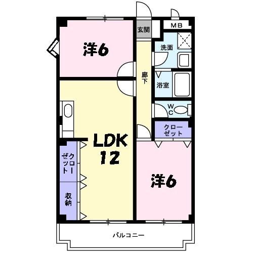 ディアコート横山 3階 2LDK 賃貸物件詳細
