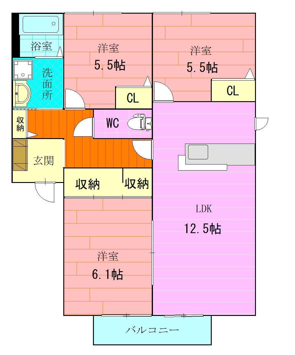 福岡県北九州市小倉南区徳吉西３ 徳力嵐山口駅 3LDK アパート 賃貸物件詳細