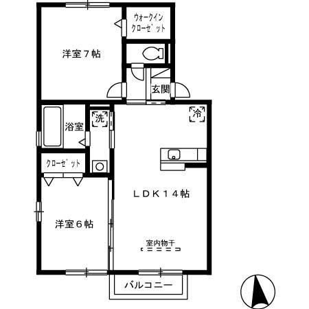 セゾン・レコルテ 2階 2LDK 賃貸物件詳細