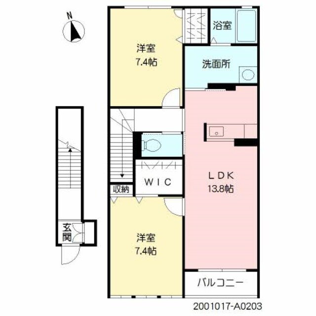 ルーチェ　エム 2階 2LDK 賃貸物件詳細