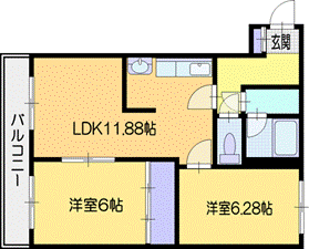 リバーサイド共応 2階 2LDK 賃貸物件詳細