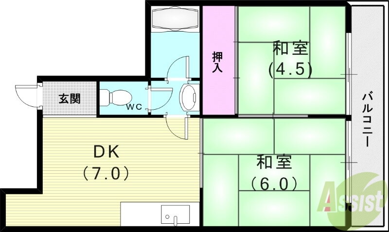 大阪府豊中市北条町２ 服部天神駅 2DK マンション 賃貸物件詳細