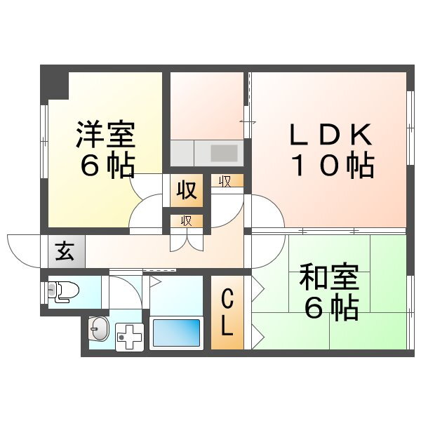 グランピアイースト 5階 2LDK 賃貸物件詳細