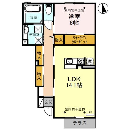 富山県富山市西田地方町３ 1LDK アパート 賃貸物件詳細