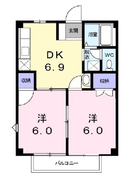 福島県郡山市日和田町字朝日坦 日和田駅 2DK アパート 賃貸物件詳細