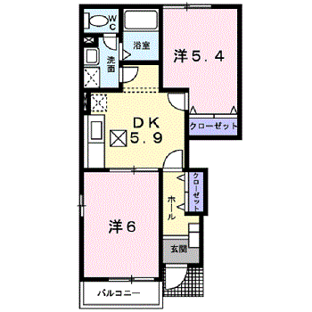 福井県福井市若杉２ 2K アパート 賃貸物件詳細