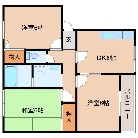 奈良県御所市大字蛇穴 近鉄御所駅 3DK アパート 賃貸物件詳細