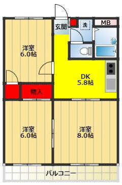 埼玉県川口市芝塚原２ 蕨駅 3DK マンション 賃貸物件詳細