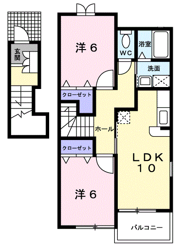 埼玉県川越市大字下広谷 鶴ヶ島駅 2LDK アパート 賃貸物件詳細