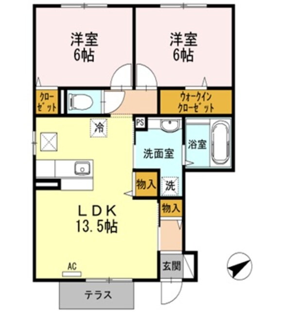 岡山県倉敷市福田町古新田 弥生駅 2LDK アパート 賃貸物件詳細