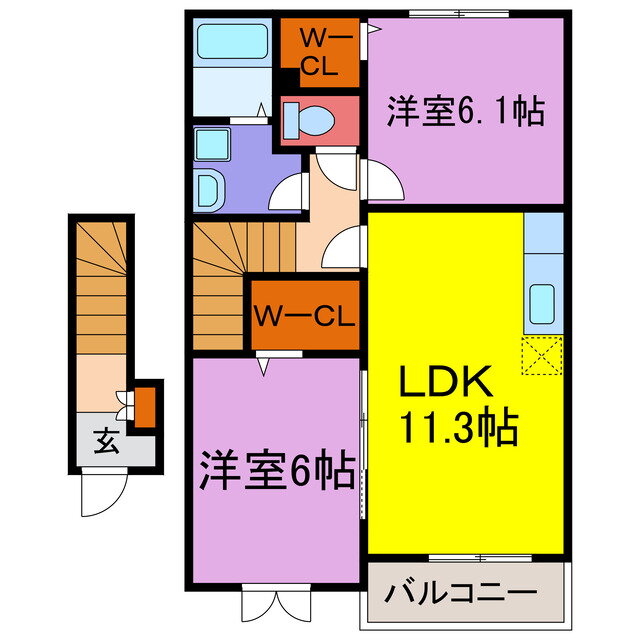 兵庫県神崎郡市川町屋形 鶴居駅 2LDK アパート 賃貸物件詳細