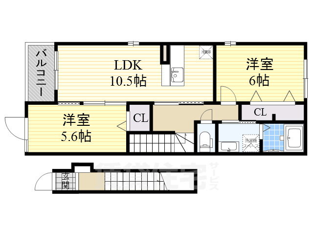 大阪府堺市西区草部 富木駅 2LDK アパート 賃貸物件詳細