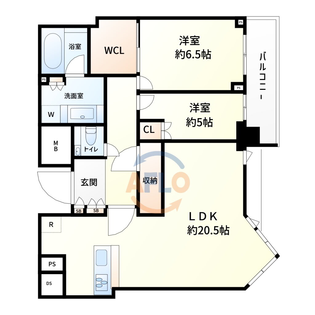 シティタワー東梅田パークフロント 20階 2LDK 賃貸物件詳細