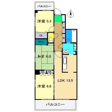 ア　ラ　モードはりまや（６０１） 6階 3LDK 賃貸物件詳細