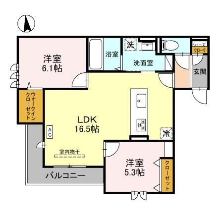 富山県富山市中野新町２ 広貫堂前駅 2LDK アパート 賃貸物件詳細