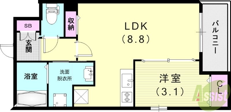兵庫県尼崎市東本町３ 大物駅 1LDK アパート 賃貸物件詳細