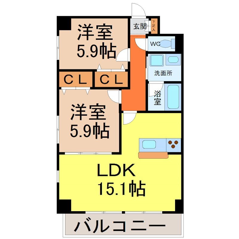 愛知県名古屋市中区大須１ 大須観音駅 2LDK マンション 賃貸物件詳細