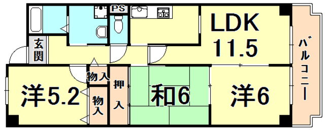 兵庫県西宮市薬師町 門戸厄神駅 3LDK マンション 賃貸物件詳細