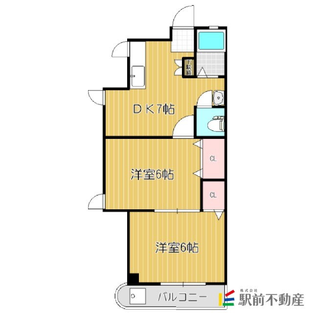 福岡県久留米市中央町 久留米駅 2DK マンション 賃貸物件詳細