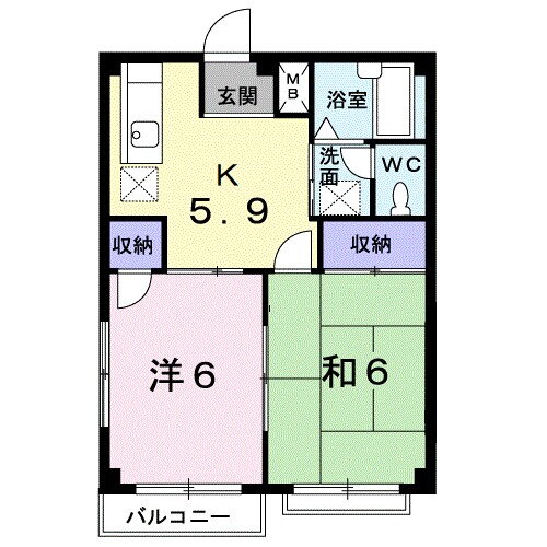 栃木県宇都宮市御幸ケ原町 岡本駅 2K アパート 賃貸物件詳細