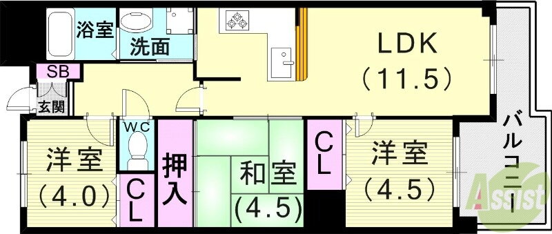 兵庫県神戸市長田区房王寺町３ 長田駅 3LDK マンション 賃貸物件詳細