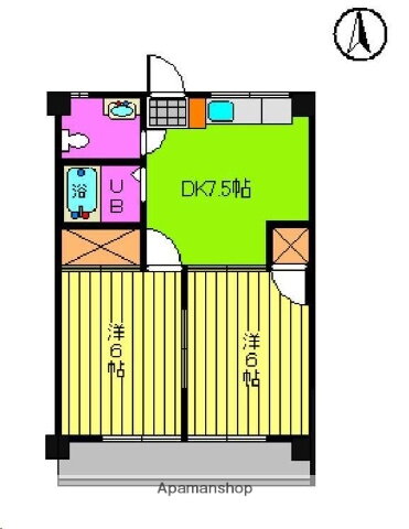 愛媛県松山市朝生田町７ 石手川公園駅 2DK マンション 賃貸物件詳細