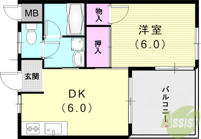 兵庫県神戸市東灘区北青木４ 摂津本山駅 1DK マンション 賃貸物件詳細